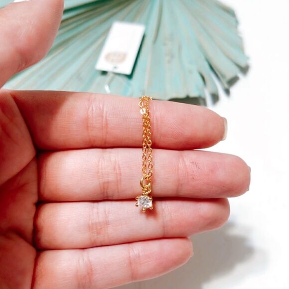 Gold diamond necklace R524 - Picture 2 of 2